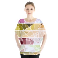 Geometric Mosaic Line Rainbow Blouse