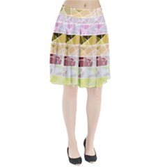 Geometric Mosaic Line Rainbow Pleated Skirt