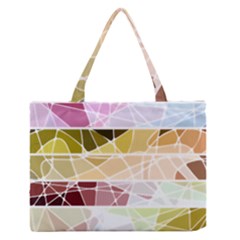 Geometric Mosaic Line Rainbow Medium Zipper Tote Bag