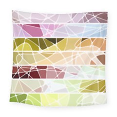 Geometric Mosaic Line Rainbow Square Tapestry (Large)