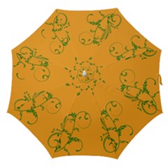 Nature Leaf Green Orange Straight Umbrellas by Alisyart