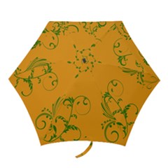 Nature Leaf Green Orange Mini Folding Umbrellas