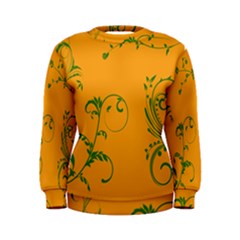 Nature Leaf Green Orange Women s Sweatshirt