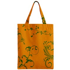 Nature Leaf Green Orange Zipper Classic Tote Bag