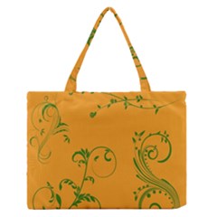 Nature Leaf Green Orange Medium Zipper Tote Bag