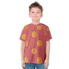 Oranges Lime Fruit Red Circle Kids  Cotton Tee