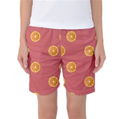 Oranges Lime Fruit Red Circle Women s Basketball Shorts by Alisyart