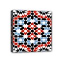 Oriental Star Plaid Triangle Red Black Blue White Mini Canvas 4  x 4  View1