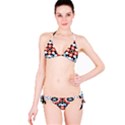 Oriental Star Plaid Triangle Red Black Blue White Bikini Set View3