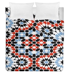 Oriental Star Plaid Triangle Red Black Blue White Duvet Cover Double Side (queen Size)