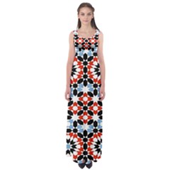 Oriental Star Plaid Triangle Red Black Blue White Empire Waist Maxi Dress by Alisyart