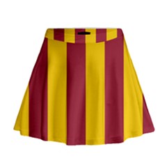 Red Yellow Flag Mini Flare Skirt
