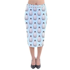 Penguin Animals Ice Snow Blue Cool Velvet Midi Pencil Skirt by Alisyart