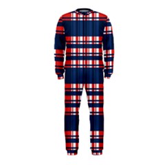 Plaid Red White Blue Onepiece Jumpsuit (kids) by Alisyart