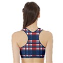 Plaid Red White Blue Sports Bra with Border View2