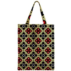 Seamless Floral Flower Star Red Black Grey Zipper Classic Tote Bag by Alisyart