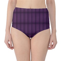 Plaid Purple High-waist Bikini Bottoms by Alisyart