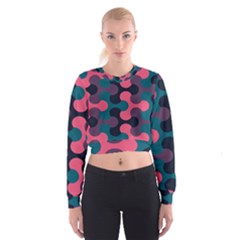Symmetry Celtic Knots Contemporary Fabric Puzzel Women s Cropped Sweatshirt by Alisyart