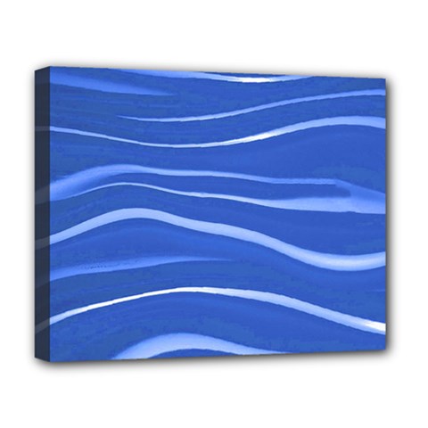 Lines Swinging Texture  Blue Background Deluxe Canvas 20  X 16   by Amaryn4rt