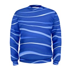 Lines Swinging Texture  Blue Background Men s Sweatshirt by Amaryn4rt