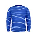 Lines Swinging Texture  Blue Background Kids  Sweatshirt View1