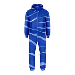 Lines Swinging Texture  Blue Background Hooded Jumpsuit (kids)