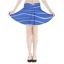 Lines Swinging Texture  Blue Background Mini Flare Skirt View3