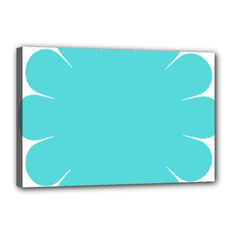 Turquoise Flower Blue Canvas 18  X 12  by Alisyart