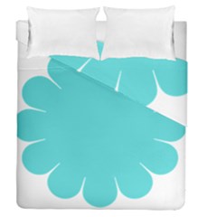 Turquoise Flower Blue Duvet Cover Double Side (queen Size) by Alisyart