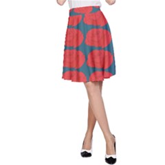 Rose Repeat Red Blue Beauty Sweet A-line Skirt