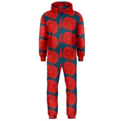 Rose Repeat Red Blue Beauty Sweet Hooded Jumpsuit (men)  by Alisyart