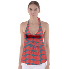 Rose Repeat Red Blue Beauty Sweet Babydoll Tankini Top by Alisyart