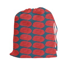 Rose Repeat Red Blue Beauty Sweet Drawstring Pouches (xxl)