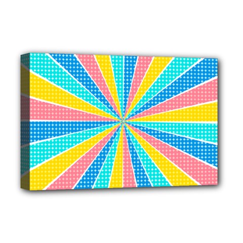 Rhythm Heaven Megamix Circle Star Rainbow Color Deluxe Canvas 18  X 12   by Alisyart