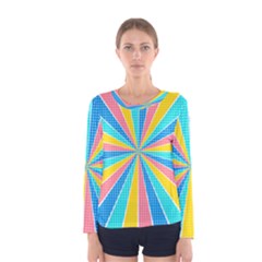 Rhythm Heaven Megamix Circle Star Rainbow Color Women s Long Sleeve Tee