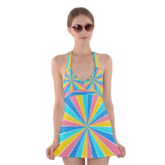 Rhythm Heaven Megamix Circle Star Rainbow Color Halter Swimsuit Dress