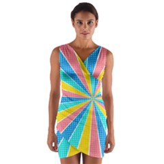 Rhythm Heaven Megamix Circle Star Rainbow Color Wrap Front Bodycon Dress