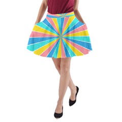 Rhythm Heaven Megamix Circle Star Rainbow Color A-line Pocket Skirt by Alisyart