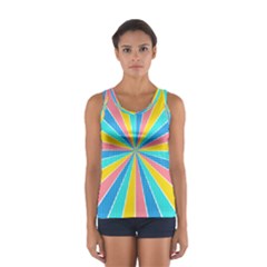 Rhythm Heaven Megamix Circle Star Rainbow Color Women s Sport Tank Top  by Alisyart