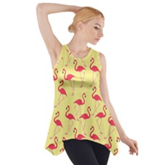 Flamingo Pattern Side Drop Tank Tunic by Valentinaart