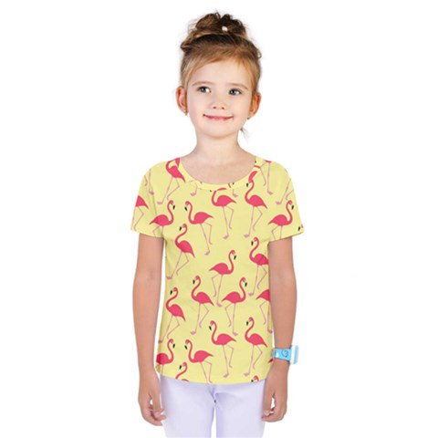 Flamingo Pattern Kids  One Piece Tee by Valentinaart