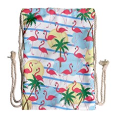 Flamingo Pattern Drawstring Bag (large) by Valentinaart