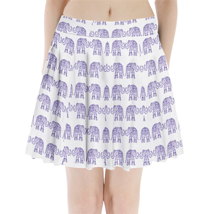 Indian elephant pattern Pleated Mini Skirt