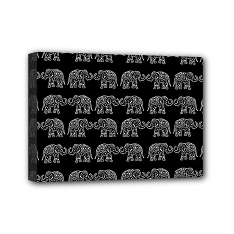 Indian Elephant Pattern Mini Canvas 7  X 5 