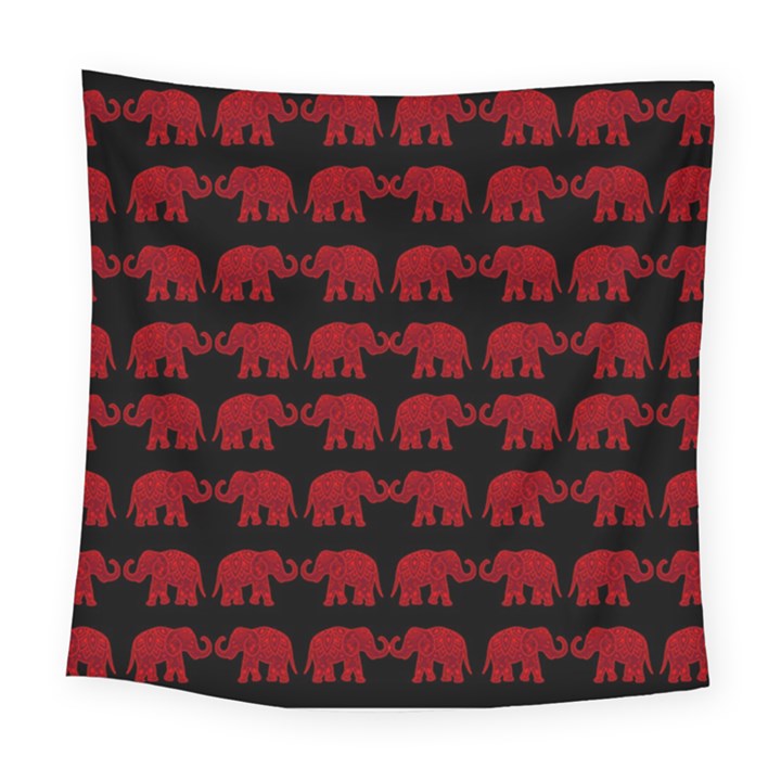 Indian elephant pattern Square Tapestry (Large)