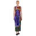 Abstract Elephant With Butterfly Ears Colorful Galaxy Fitted Maxi Dress View2