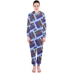 Abstract Pattern Seamless Artwork Hooded Jumpsuit (ladies) 