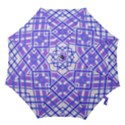 Geometric Plaid Pale Purple Blue Hook Handle Umbrellas (Small) View1