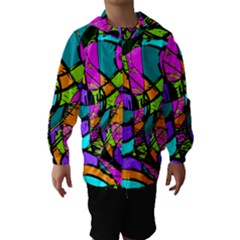Abstract Art Squiggly Loops Multicolored Hooded Wind Breaker (kids) by EDDArt