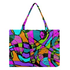 Abstract Art Squiggly Loops Multicolored Medium Tote Bag by EDDArt